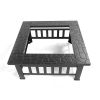 Portable Courtyard Metal Fire Pit with Accessories Black