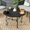 35.5 Feet Patio Fire Pit Dining Table With Cooking BBQ Grate