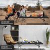 8ft Folding Table, Portable Plastic Table for Camping, Picnics, Parties, High Load Bearing Foldable Table Black