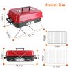 Portable Charcoal Grill Outdoor Tabletop Grill Small Barbecue Smoker Folding BBQ Grill with Lid for Backyard Camping Picnics Beach