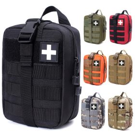 Outdoor Tactical Medical Kit; First Aid Kit Accessories; Mountaineering Survival Kit Emergency Sports Waist Bag (Color: Black+Camouflage)