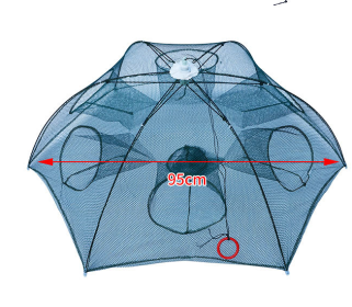 Strengthened 4-20 Holes Automatic Fishing Net Shrimp Cage Nylon Foldable Fish Trap Cast Net Cast Fold Crab Trap Fishing Network (Option: 6 Sides 6 Holes)